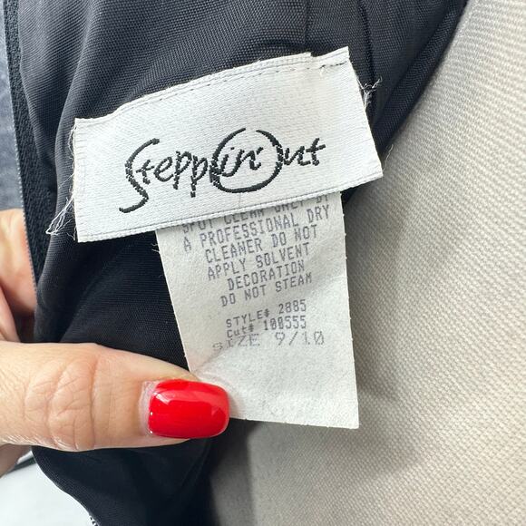 Vintage 90s Y2K Prom Fairy Goth Dress S Black Purple Glitter Floral Mesh Gown - Picture 3 of 13